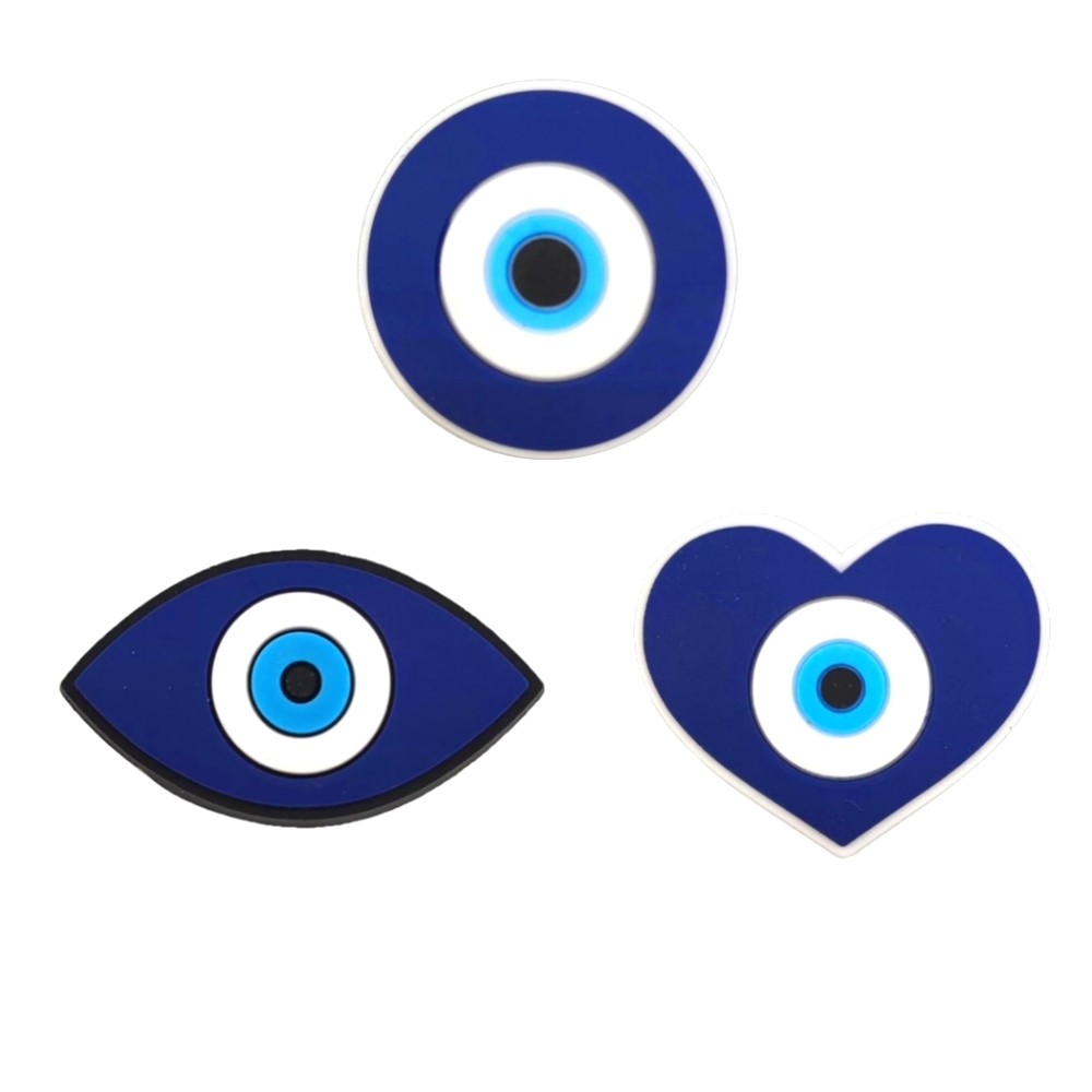 Evil Eye Croc Charm Set | Evil Eye Jibbitz | Blue Evil Eye Shoe Charm Set.